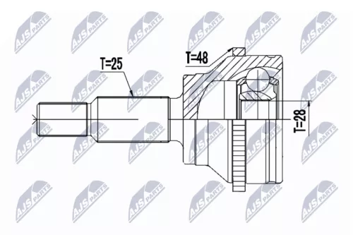NTY NTY NPZ-RE-051 Rear NTY Cv Joint & Boot Kit 