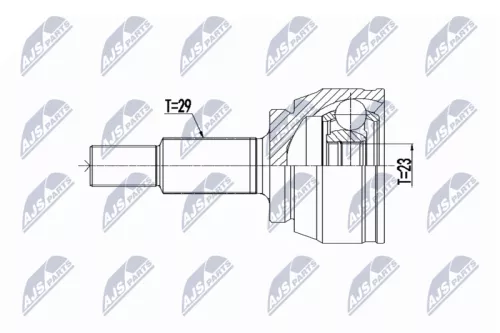 NTY NTY NPZ-RE-063 Front Front Left Front Right NTY Cv Joint & Boot Kit 