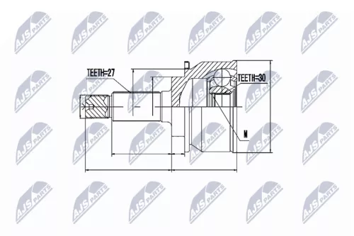 Outer NTY Cv Joint & Boot Kit