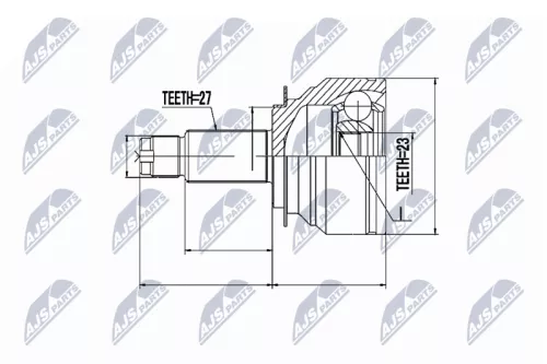NTY NTY NPZ-SB-020 Outer NTY Cv Joint & Boot Kit 