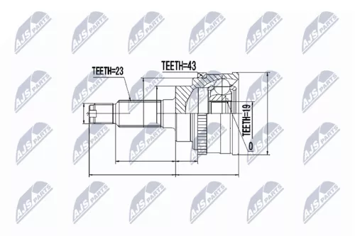 NTY NTY NPZ-SU-021 Front Left Inner NTY Cv Joint & Boot Kit 