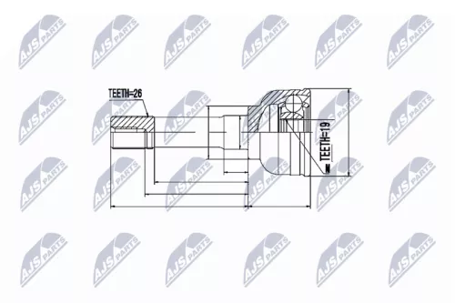NTY NTY NPZ-SU-023 Front Left Front Right NTY Cv Joint & Boot Kit 