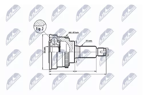 NTY NTY NPZ-SU-024 Outer NTY Cv Joint & Boot Kit 