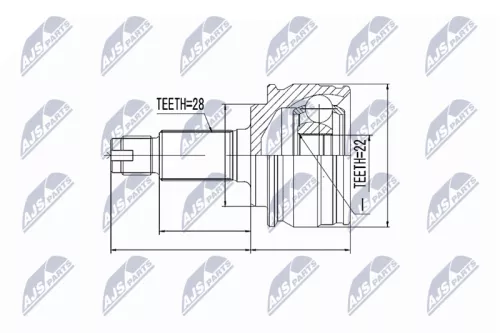 NTY NTY NPZ-SU-029 Outer Front NTY Cv Joint & Boot Kit 