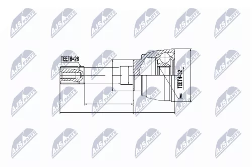 Front Outer NTY Cv Joint & Boot Kit