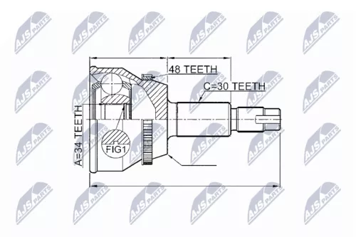 NTY NTY NPZ-TY-073 Outer Front NTY Cv Joint & Boot Kit 
