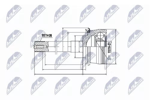 Front Left Front Right Inner NTY Cv Joint & Boot Kit