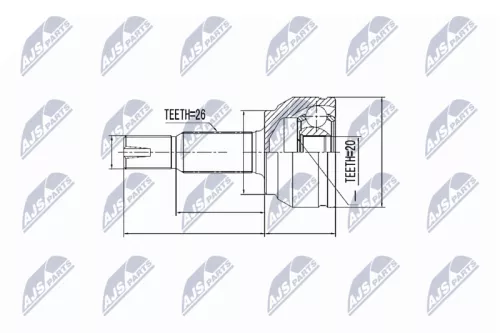 Front Right NTY Cv Joint & Boot Kit