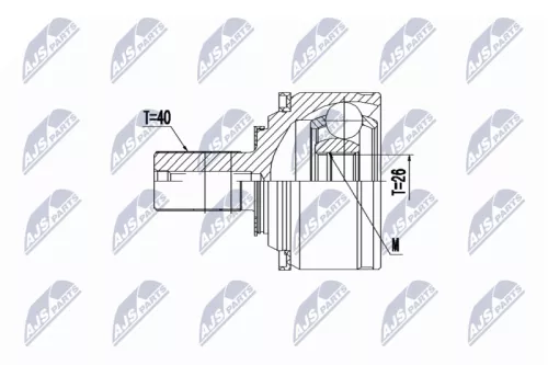 NTY NTY NPZ-VV-021 Front Left Front Right NTY Cv Joint & Boot Kit 