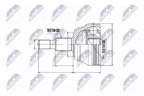 NTY NTY NPZ-VW-005 Front Left Front Right NTY Cv Joint & Boot Kit 