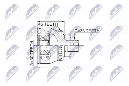 NTY NTY NPZ-VW-008 Front Left Front Right NTY Cv Joint & Boot Kit 