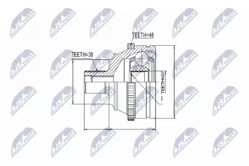 NTY NTY NPZ-VW-010 Front Left Front Right NTY Cv Joint & Boot Kit 