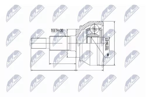 NTY NTY NPZ-VW-027 Front Left Front Right NTY Cv Joint & Boot Kit 