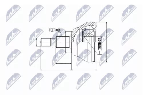 NTY NTY NPZ-VW-028 Front Left Front Right NTY Cv Joint & Boot Kit 