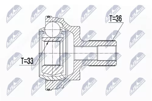 Rear Outer NTY Cv Joint & Boot Kit