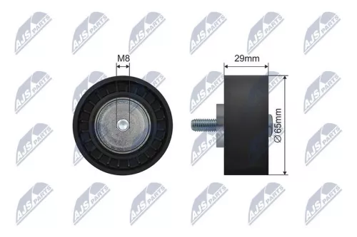 NTY NTY RNK-AR-014 Deflection/Guide Pulley, V-ribbed belt 