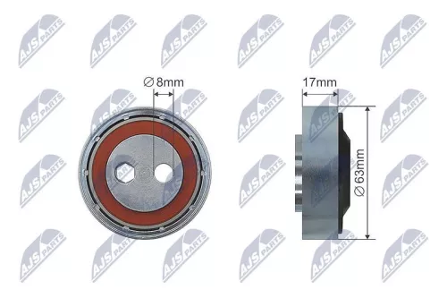 NTY NTY RNK-AU-007 Tensioner Pulley, V-ribbed belt 