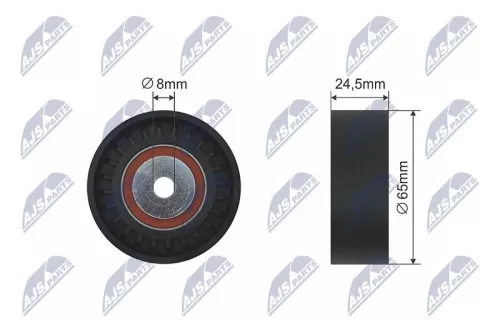 NTY NTY RNK-AU-014 Deflection/Guide Pulley, V-ribbed belt 
