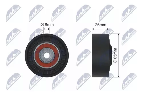 Deflection/Guide Pulley, V-ribbed belt
