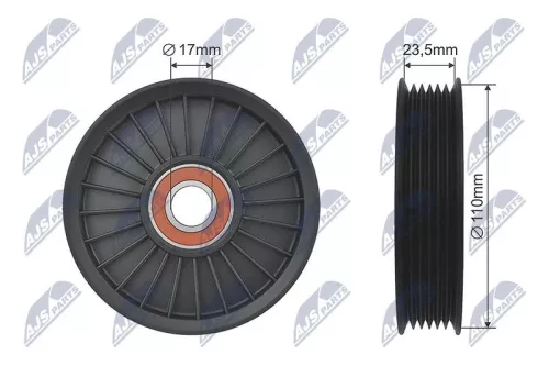 Deflection/Guide Pulley, V-ribbed belt