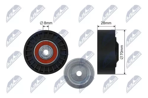 Deflection/Guide Pulley, V-ribbed belt