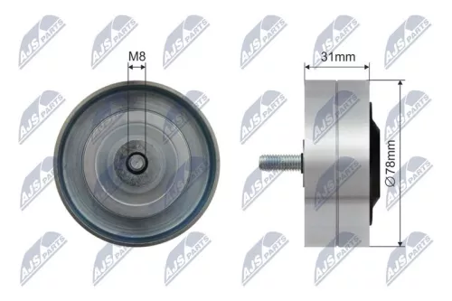 Deflection/Guide Pulley, V-ribbed belt