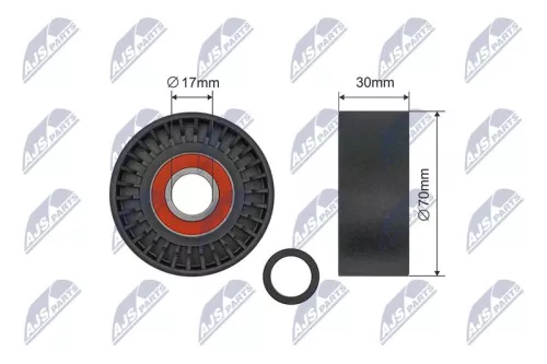 NTY NTY RNK-BM-069 Tensioner Pulley, V-ribbed belt 