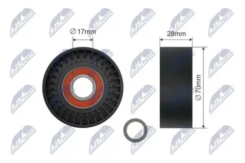 NTY NTY RNK-BM-070 Tensioner Pulley, V-ribbed belt 