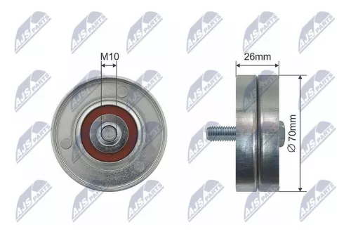 Deflection/Guide Pulley, V-ribbed belt