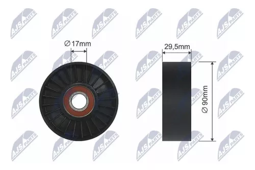 NTY NTY RNK-CH-023 Deflection/Guide Pulley, V-ribbed belt 