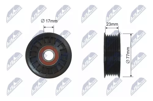 NTY NTY RNK-CH-024 Deflection/Guide Pulley, V-ribbed belt 