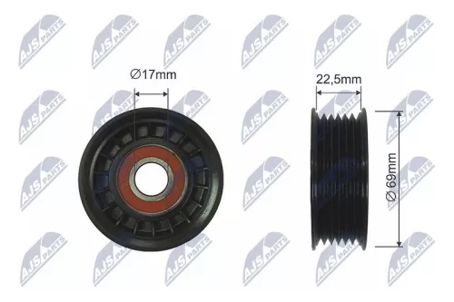 NTY NTY RNK-CH-025 Deflection/Guide Pulley, V-ribbed belt 