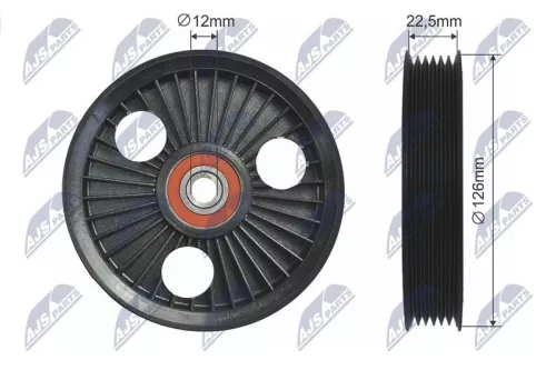 NTY NTY RNK-CH-026 Deflection/Guide Pulley, V-ribbed belt 