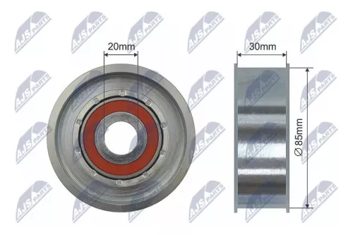 NTY NTY RNK-CH-027 Tensioner Pulley, V-ribbed belt 