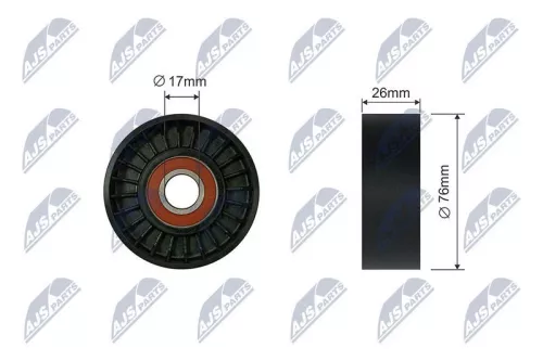 NTY NTY RNK-CH-040 Deflection/Guide Pulley, V-ribbed belt 