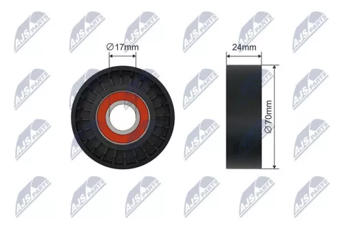 NTY NTY RNK-CH-043 Tensioner Pulley, V-ribbed belt 