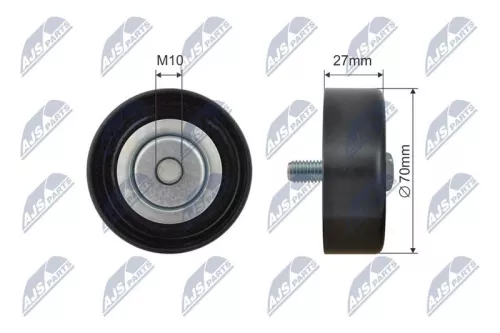 NTY NTY RNK-CH-050 Deflection/Guide Pulley, V-ribbed belt 