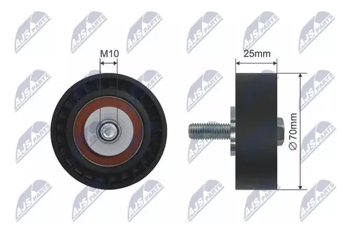 NTY NTY RNK-CT-023 Deflection/Guide Pulley, V-ribbed belt 