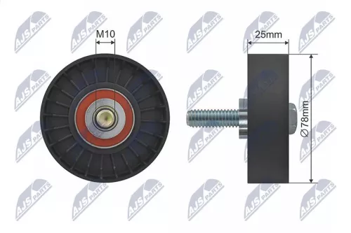Deflection/Guide Pulley, V-ribbed belt