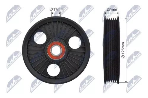 NTY NTY RNK-CT-048 Tensioner Pulley, V-ribbed belt 