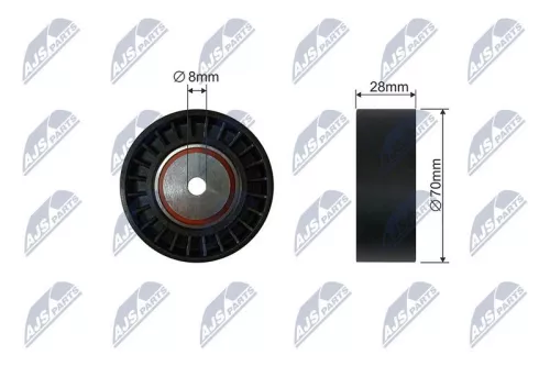 NTY NTY RNK-CT-050 Tensioner Pulley, V-ribbed belt 