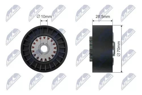 NTY NTY RNK-CT-057 Tensioner Pulley, V-ribbed belt 