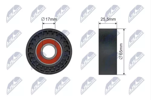 NTY NTY RNK-CT-061 Tensioner Pulley, V-ribbed belt 