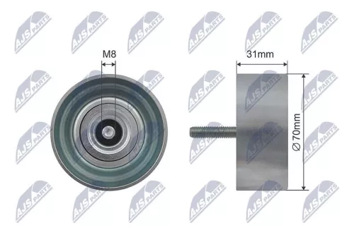 NTY NTY RNK-DW-005 Deflection/Guide Pulley, V-ribbed belt 