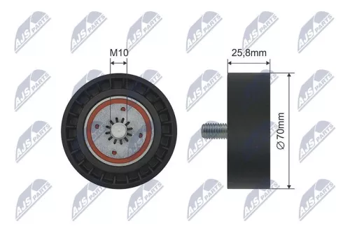 NTY NTY RNK-DW-006 Deflection/Guide Pulley, V-ribbed belt 