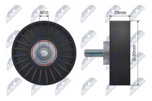 Deflection/Guide Pulley, V-ribbed belt