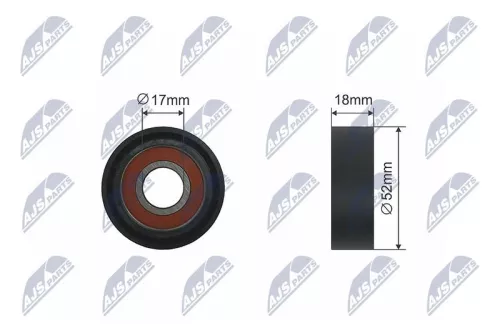NTY NTY RNK-FR-024 Tensioner Pulley, V-ribbed belt 