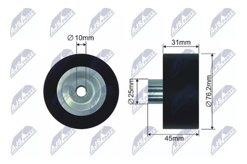 NTY NTY RNK-FR-037 Tensioner Pulley, V-belt 