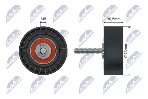 NTY NTY RNK-FR-059 Tensioner Pulley, V-ribbed belt 