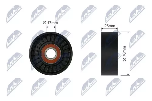 NTY NTY RNK-FR-066 Tensioner Pulley, V-ribbed belt 
